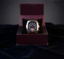 Luxury Gold Chronograph Watch with Blue Dial