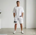 Men Dri Fit Printed Track Suit White 2 Pcs