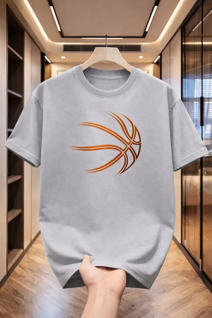 Oversized Basketball Graphic T-Shirt | Premium Cotton | (small, white)